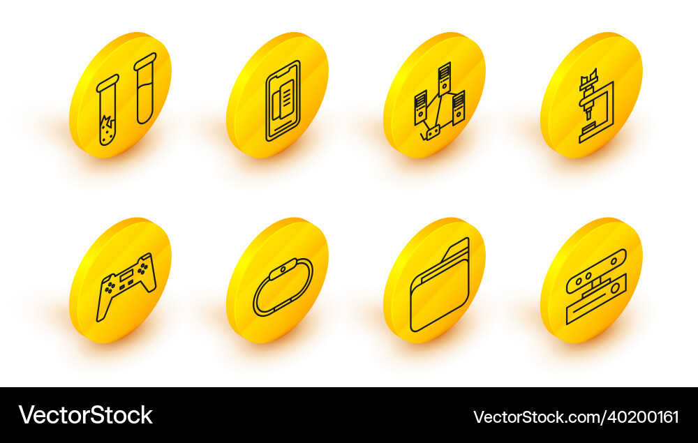 Set line motion sensor document folder Set line motion sensor document folder vector image
