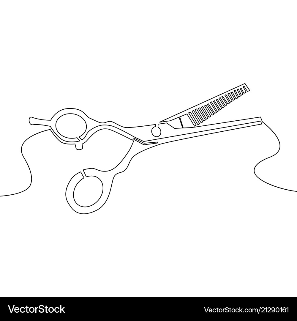 Single Line Scissors Drawing vector image