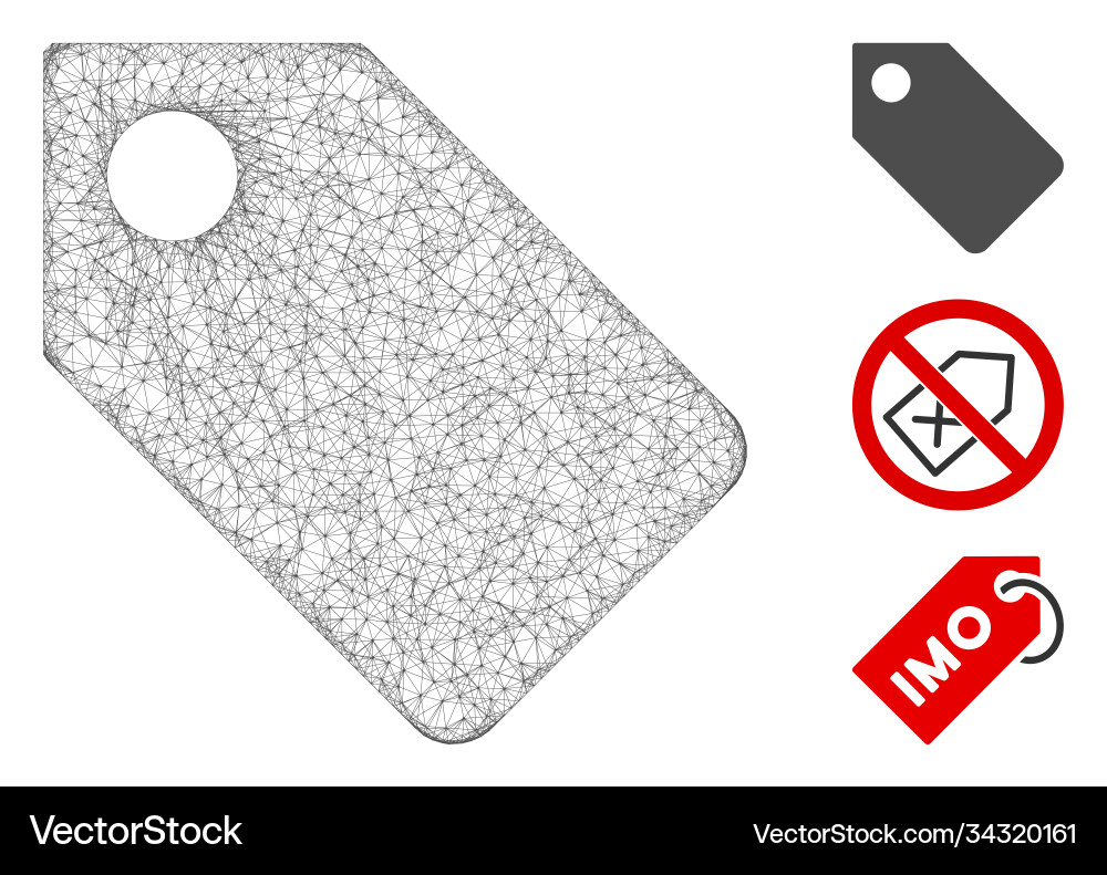Tag polygonal web mesh Tag polygonal web mesh vector image