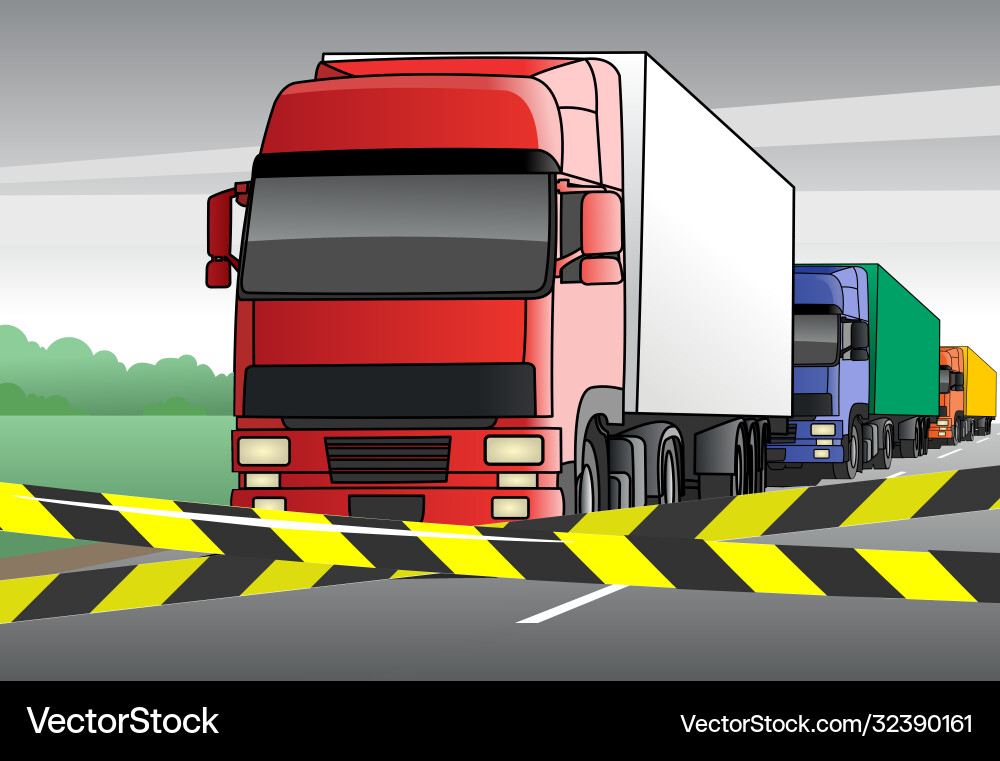 Traffic jam on border delay in delivery Traffic jam on border delay in delivery vector image