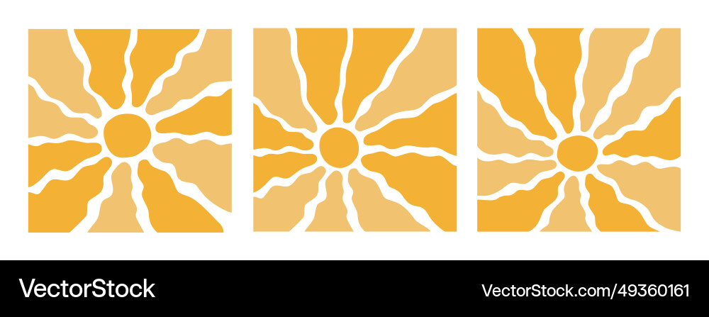 Trendy modern minimal with groovy sun for wall art Trendy modern minimal with groovy sun for wall art Vector Image