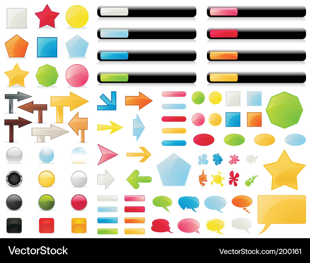 Ui buttons Vector Image