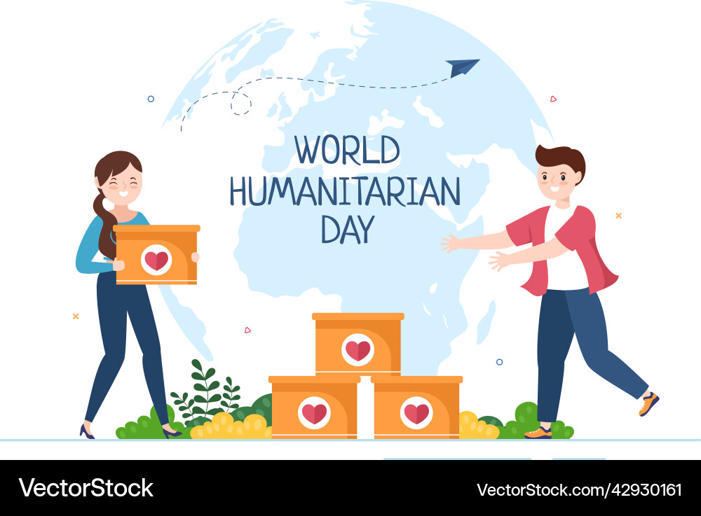 Welt humanitärer Tag mit globaler Feier Welt humanitärer Tag mit globaler Feier vektorbild