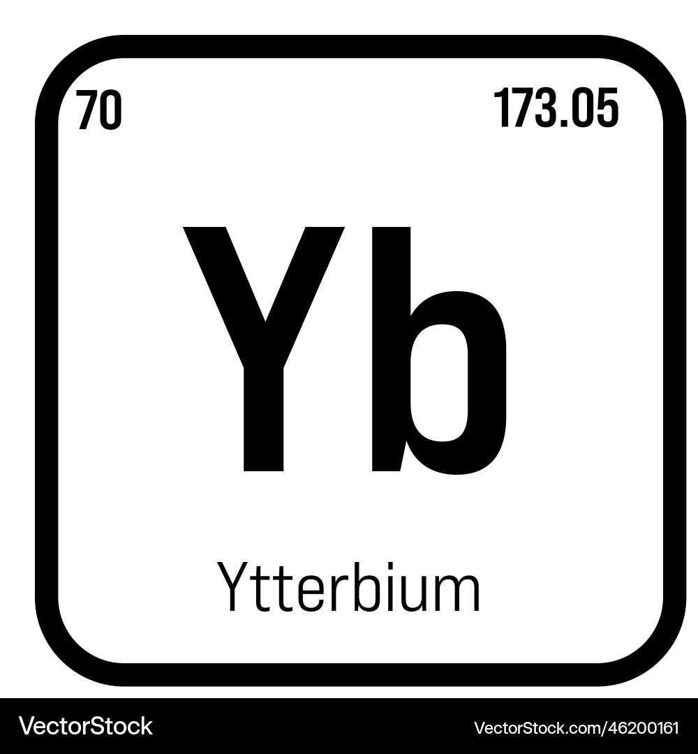 Ytterbium yb periodisches Tischelement Ytterbium yb periodisches Tischelement vektorbild
