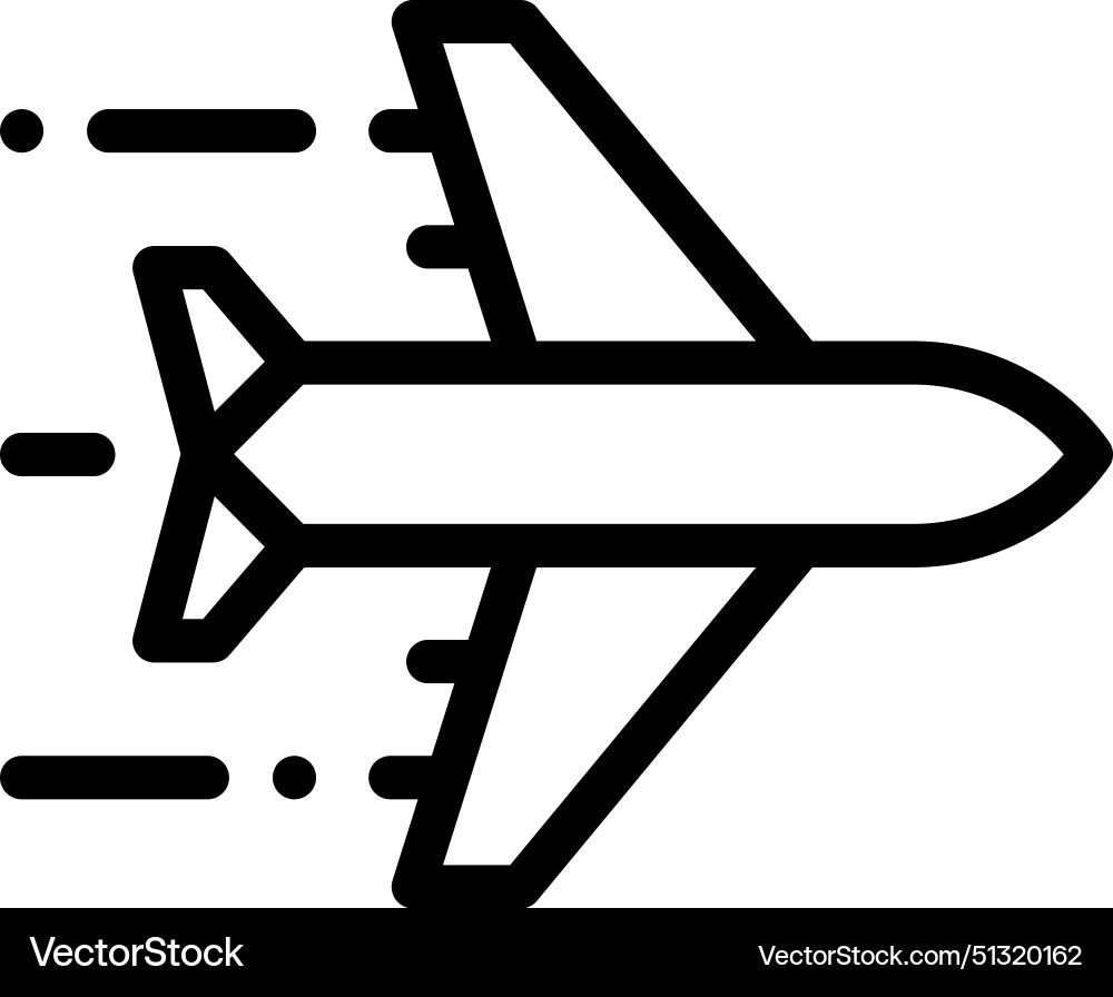 Airplane icon thin linear style design isolated Airplane icon thin linear style design isolated Vector Image