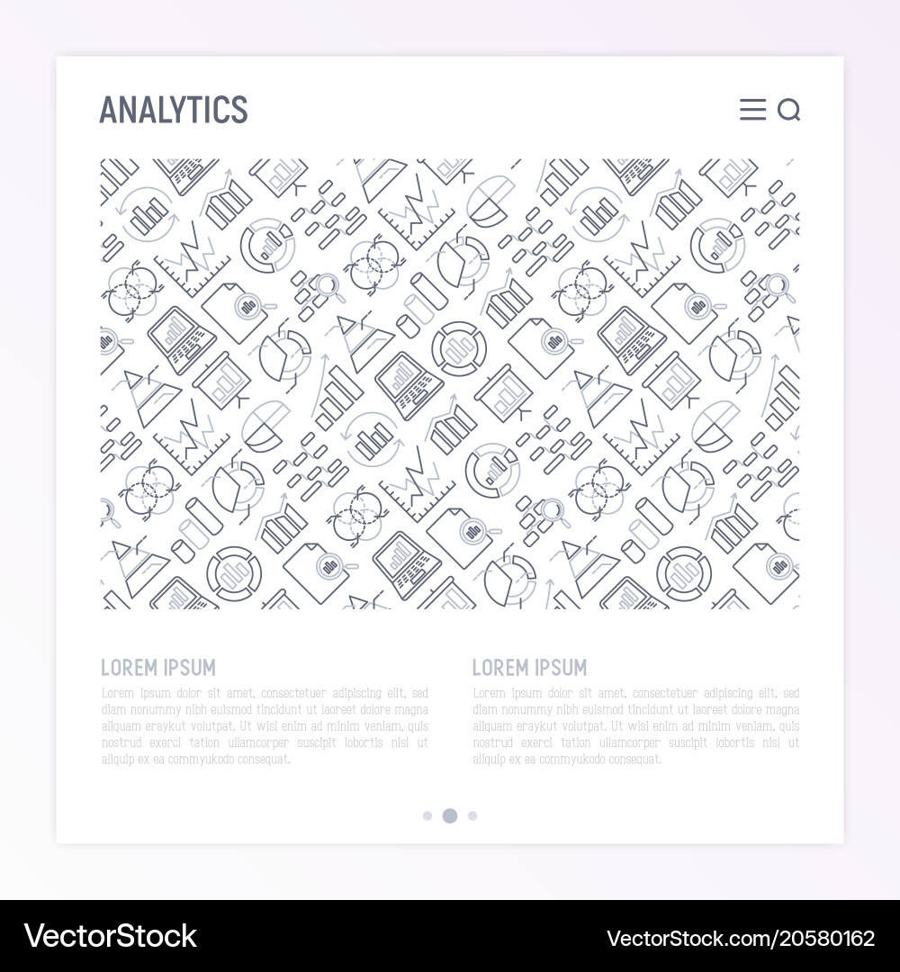 Analytics concept with thin line icons vector image