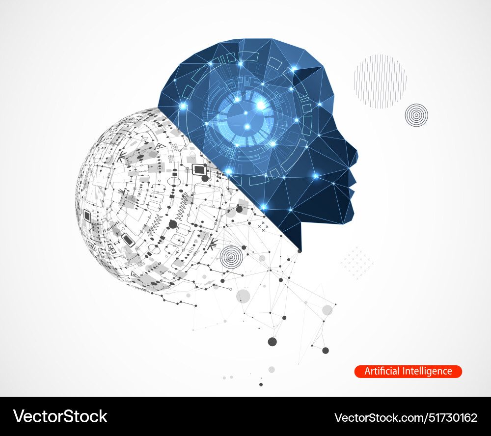Artificial intelligence technical background Artificial intelligence technical background vector image