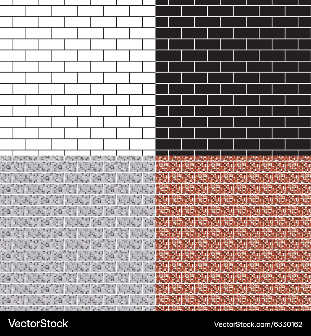 Brickwork seamless pattern set Royalty Free Vector Image