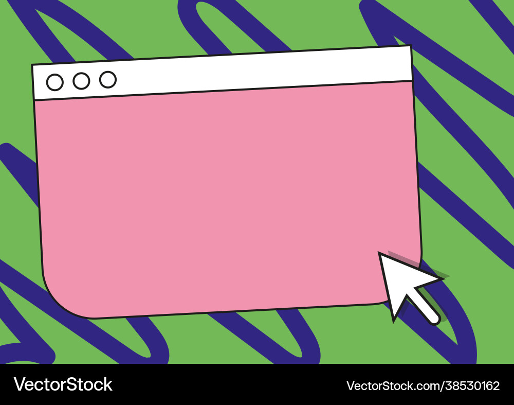 Colorful web page browsing drawing with cursor Colorful web page browsing drawing with cursor vector image