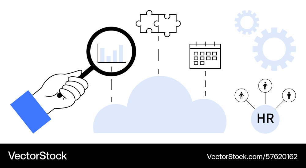 Data analysis and hr integration with cloud Data analysis and hr integration with cloud vector image