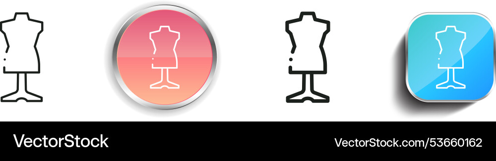 Dummy icon thin linear regular and button style Vector Image
