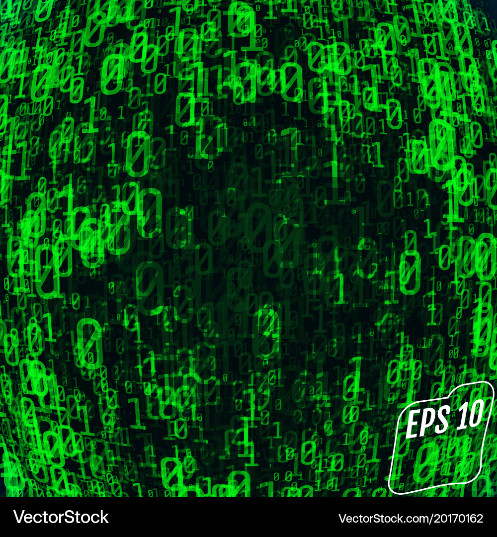 Green Matrix Numbers Background vector image