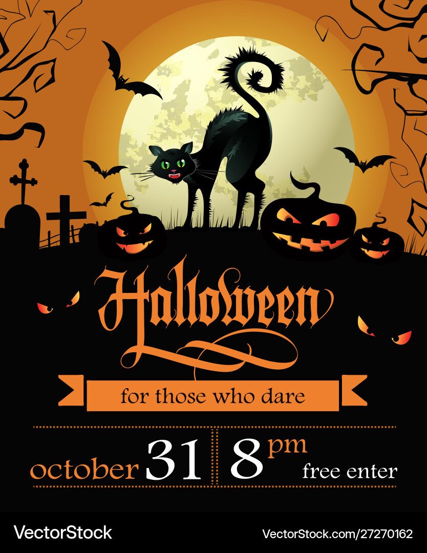 Halloween invitation to zombie party Halloween invitation to zombie party vector image