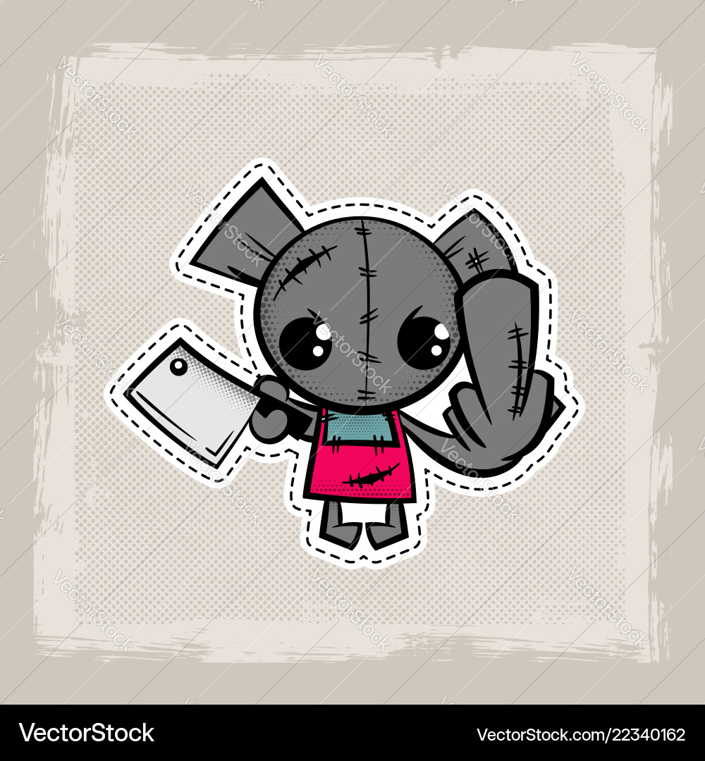 Halloween Stich Zombie Bär Voodoo Puppe Halloween Stich Zombie Bär Voodoo Puppe vektorbild