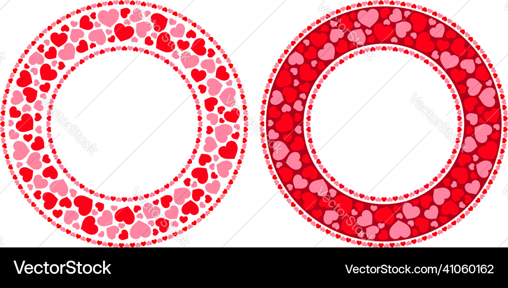Heart Pattern Circle Frame Vector Image