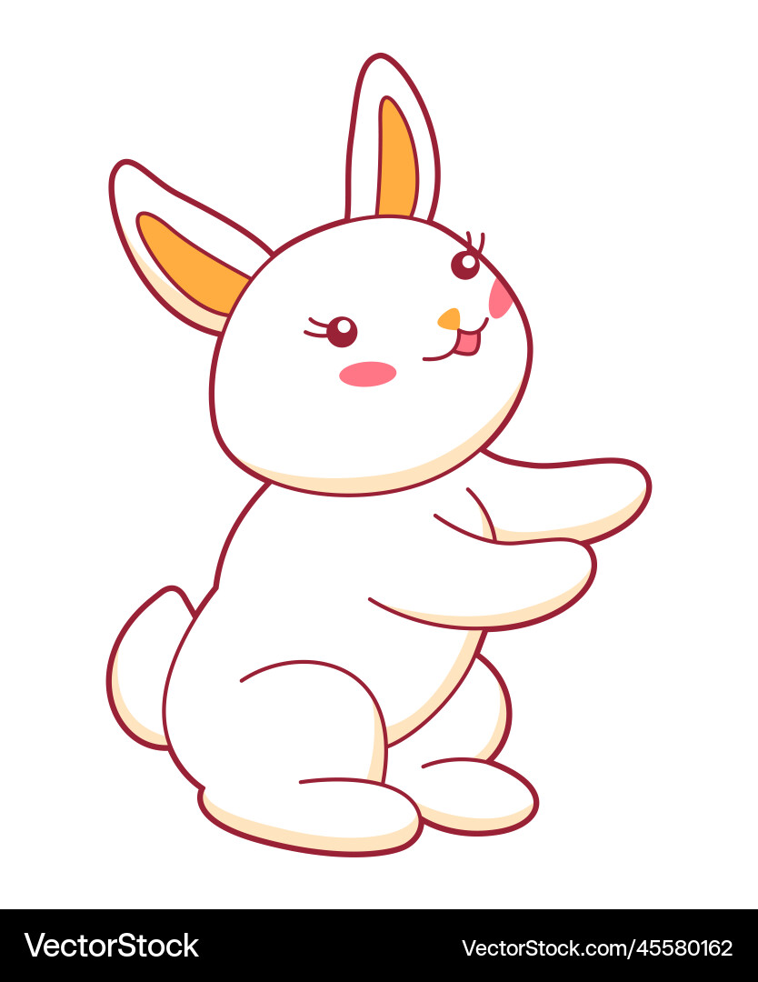 Kawaii cute of little bunny funny Kawaii cute of little bunny funny vector image
