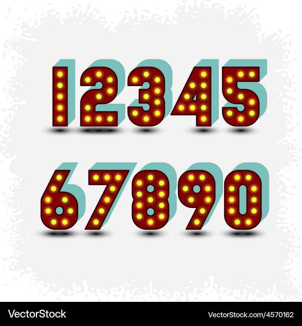 Lightbulb digits vector image
