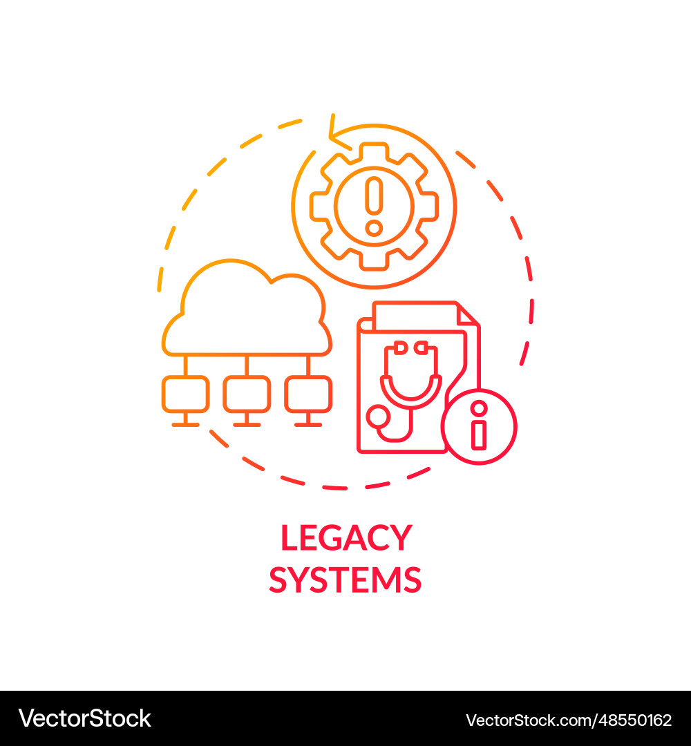 Red linear gradient icon legacy systems concept Red linear gradient icon legacy systems concept vector image