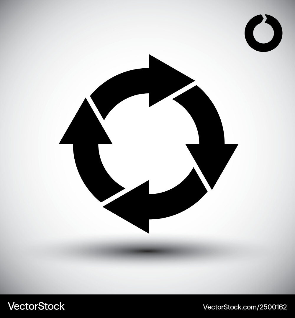 Reload refresh arrows loop simple single color Vector Image