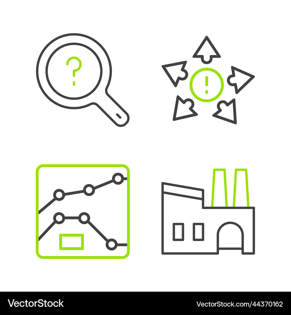 Set line factory graph chart diagram many ways Set line factory graph chart diagram many ways Vector Image