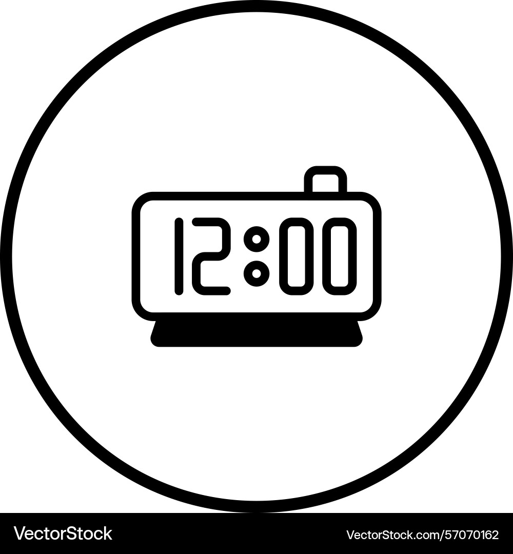 Simple minimalistic clock icon showing twelve Vector Image