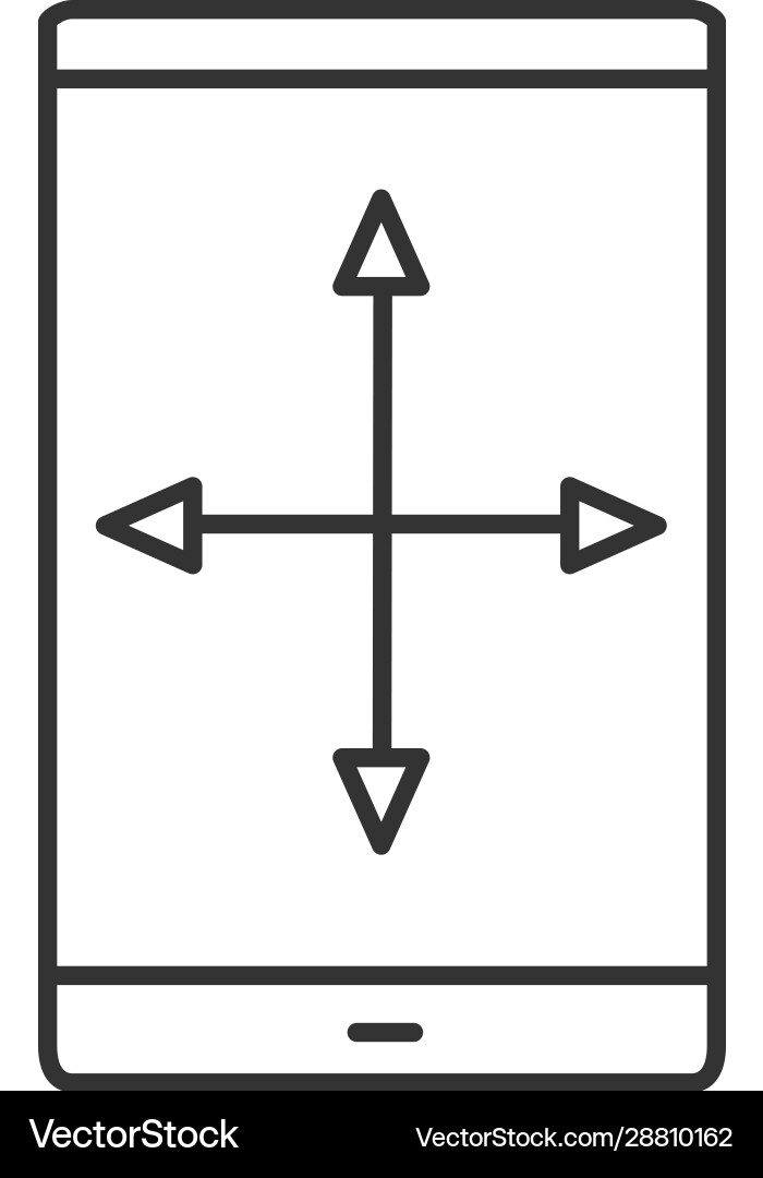 Smartphone display resize linear icon Smartphone display resize linear icon vector image