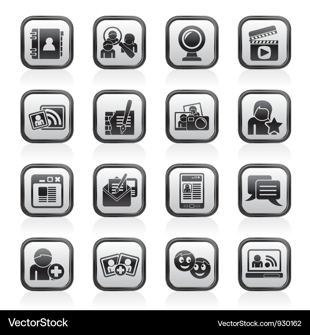 Social networking and communication icons Vector Image