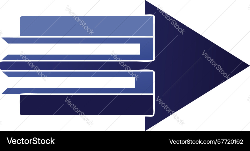 Stacked layered right arrow design vector image