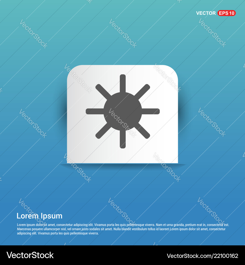 Sun icon - blue sticker button Sun icon - blue sticker button vector image