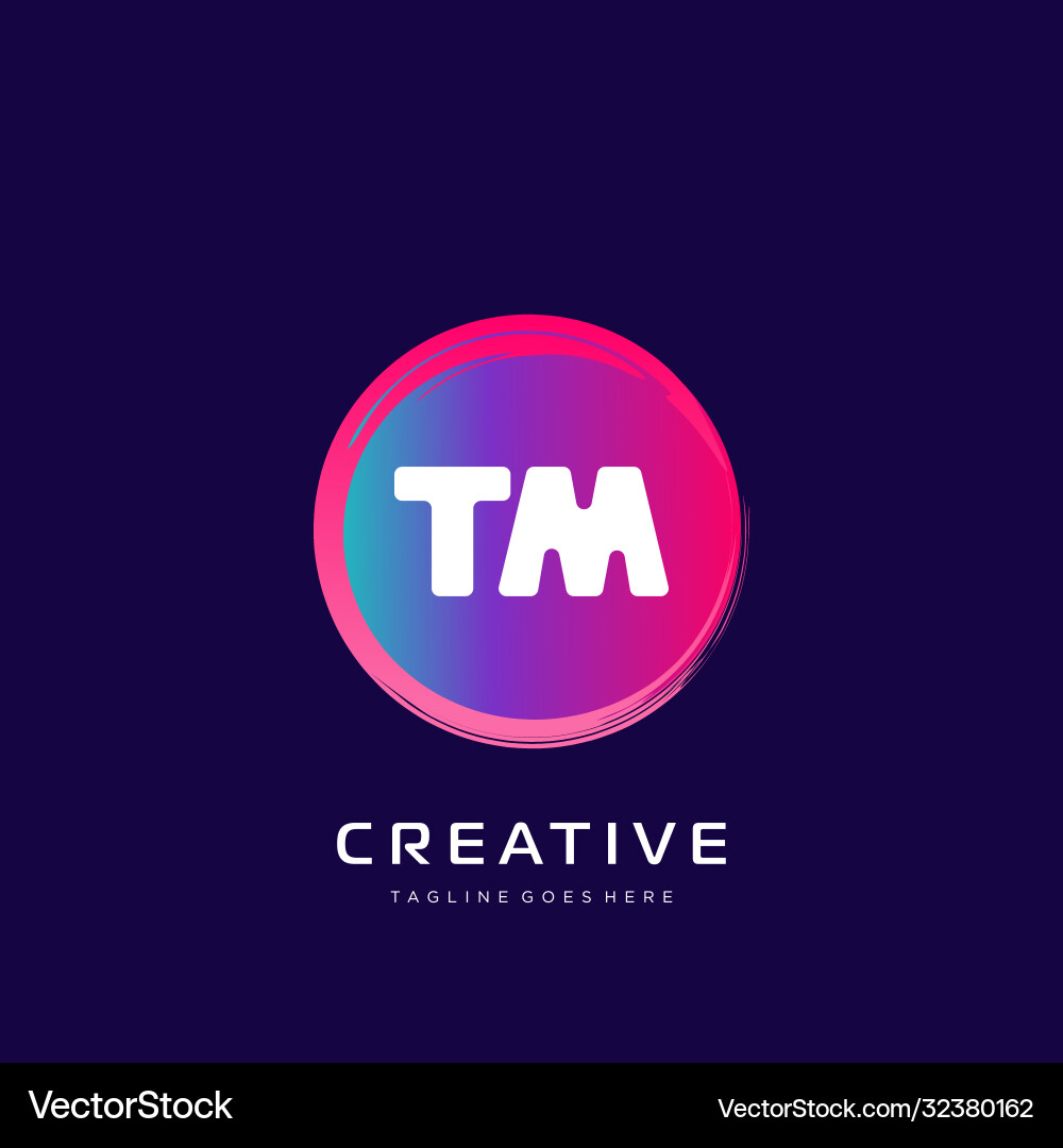 Tm initial logo with colorful template Vector Image