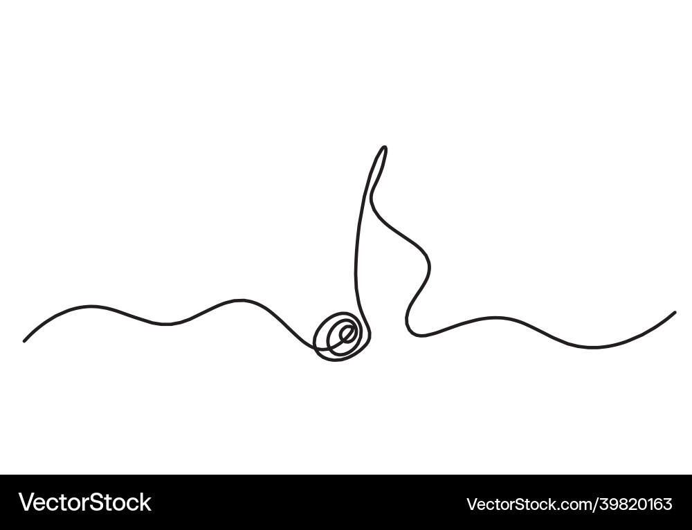 Abstract note as continuous lines drawing vector image