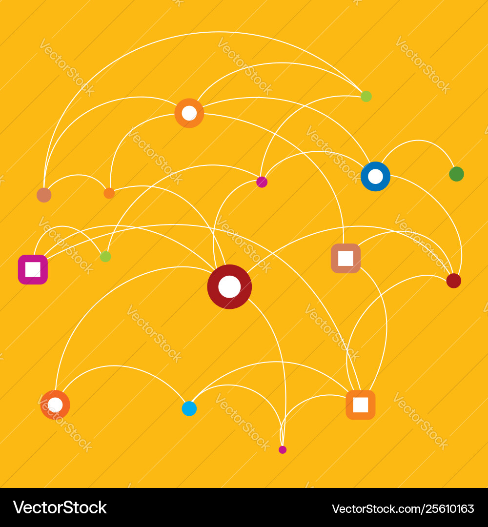 Connect dots with lines simple orange Vector Image