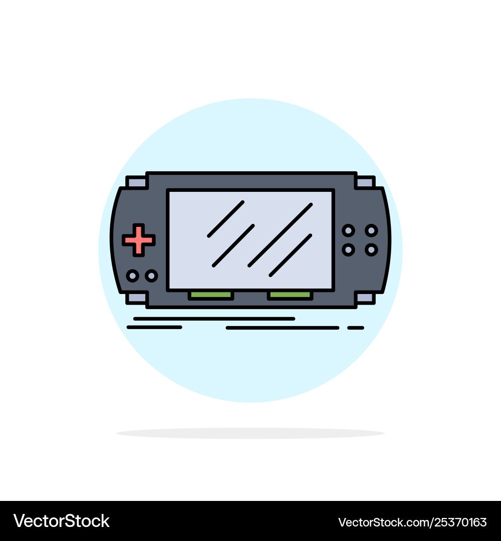 Console device game gaming psp flat color icon Console device game gaming psp flat color icon vector image