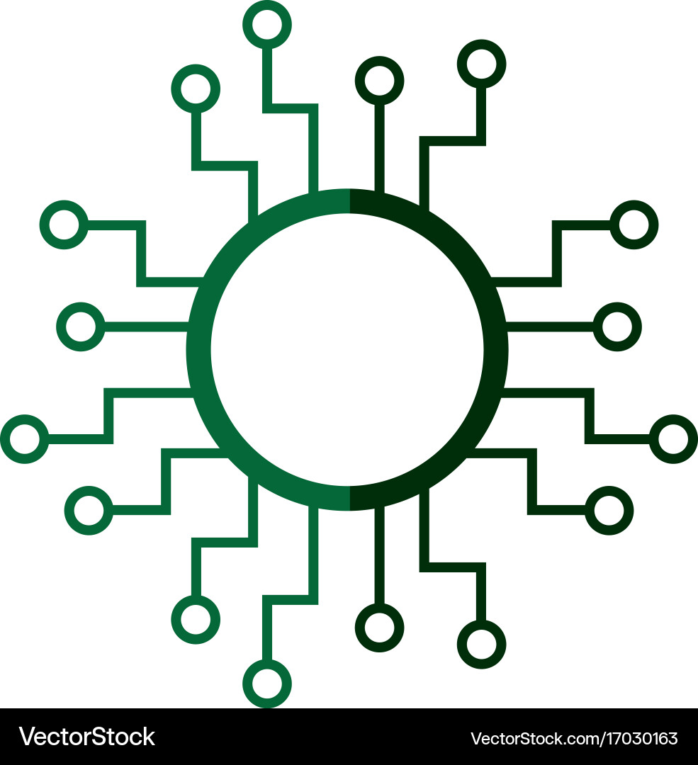 Cpu microprocessor circuit board connect vector image