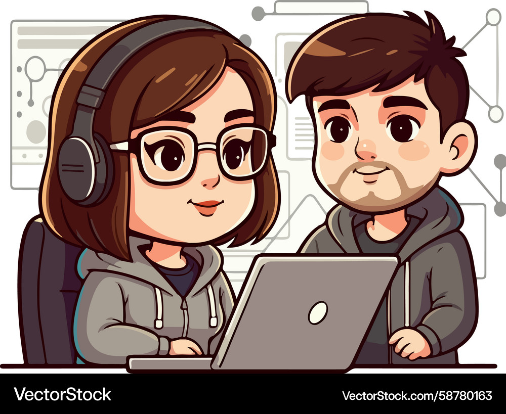 Cybersecurity Kids Characters Vector Image