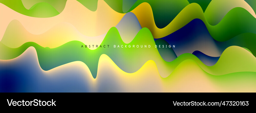 Dynamic liquid waves abstract background Vector Image