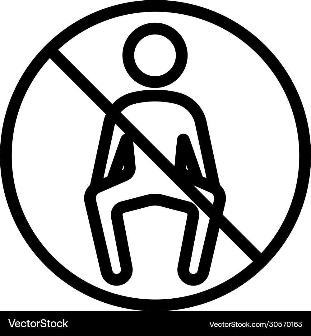 Es ist verboten Icon Umriss zu sitzen Es ist verboten Icon Umriss zu sitzen vektorbild