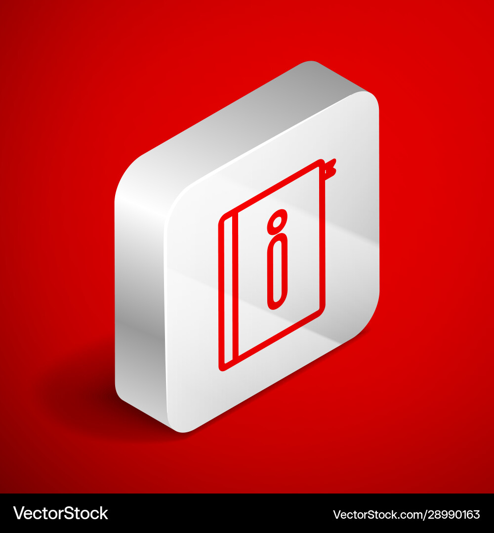 Isometric line user manual icon isolated on red Isometric line user manual icon isolated on red vector image