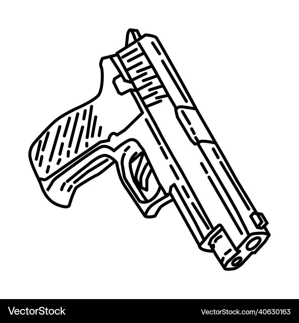 Navy Seal handgun icon doodle hand gezeichnet Navy Seal handgun icon doodle hand gezeichnet vektorbild