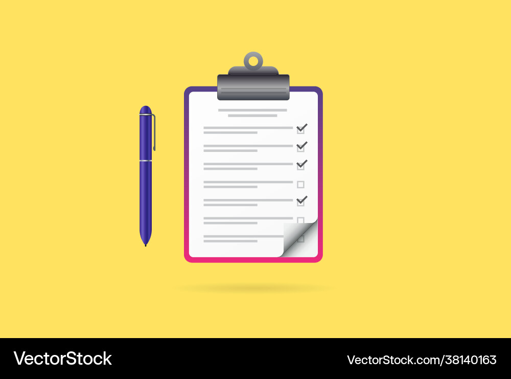 Paper clipboard with document and checkmarks icon vector image