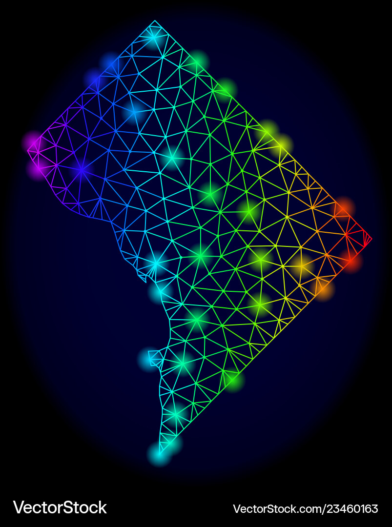 Polygonal network spectrum mesh map Polygonal network spectrum mesh map Vector Image
