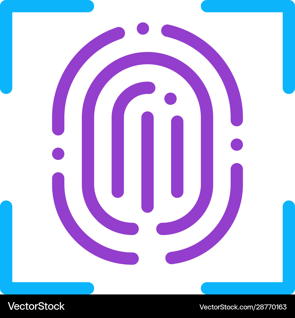 Scan fingerprint close-up icon outline Scan fingerprint close-up icon outline vector image