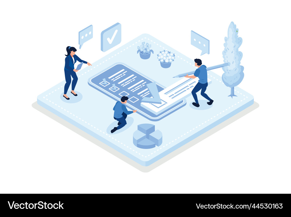 Schedule planning characters work tasks vector image