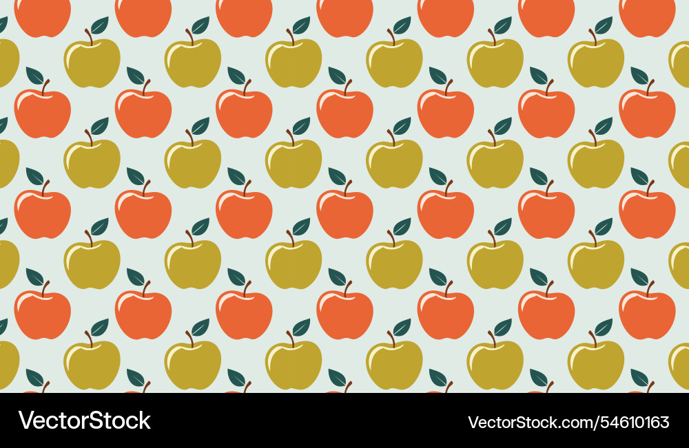 Seamless pattern with apples in flat style Seamless pattern with apples in flat style vector image