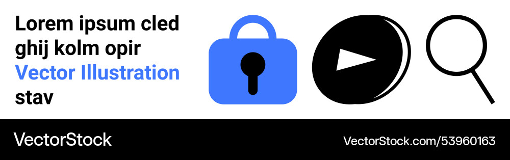 Secure video play and search elements for digital Secure video play and search elements for digital vector image