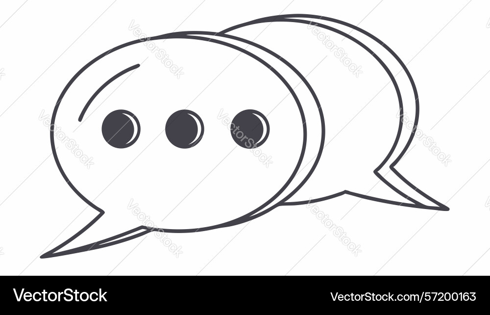 Speech bubbles with dialogue dots communication vector image