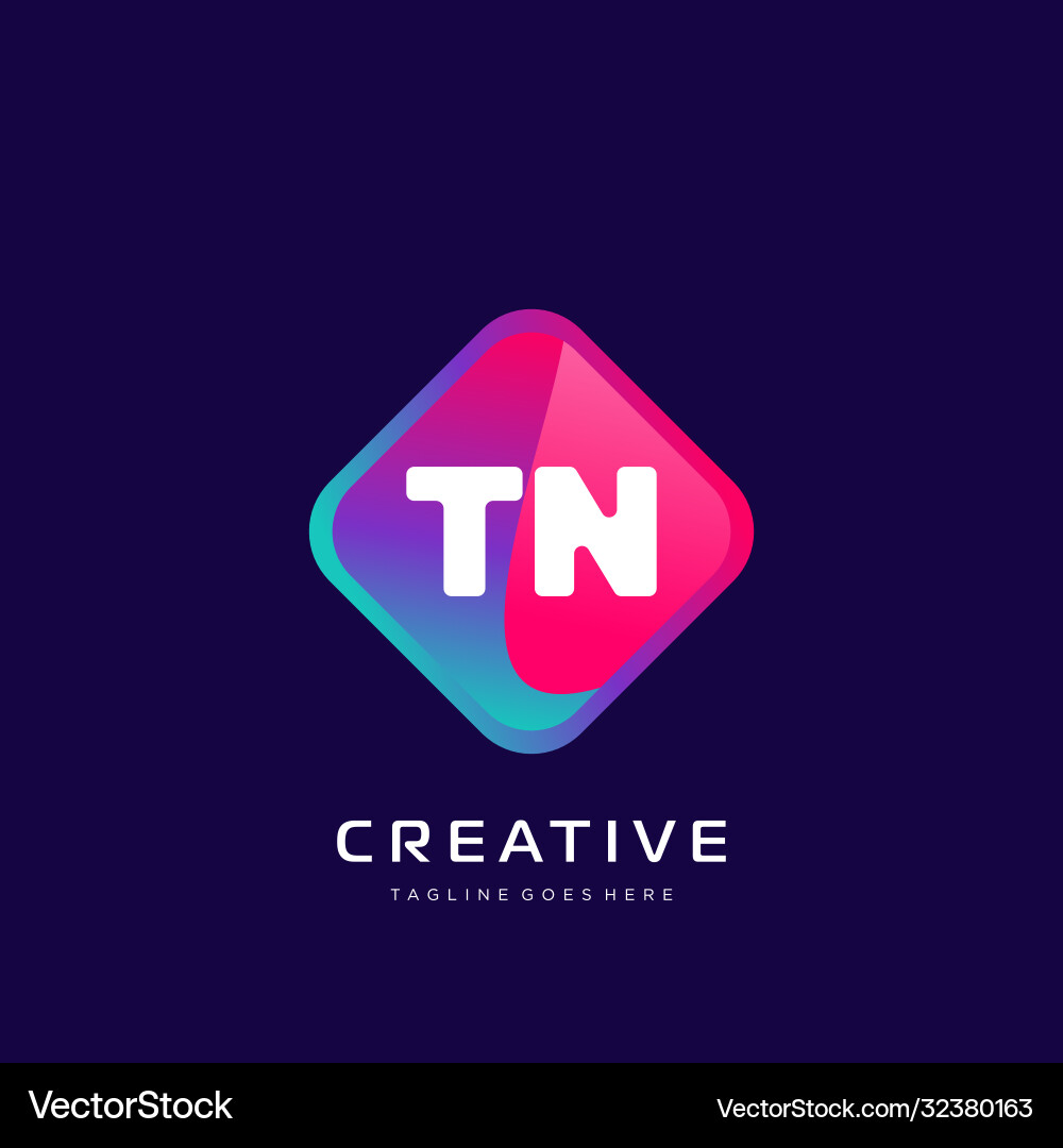 Tm initial logo with colorful template Vector Image
