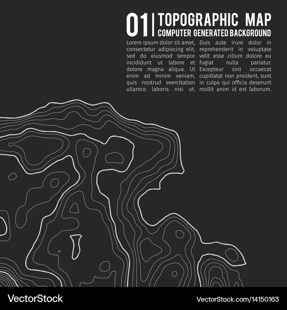 Topographic map background with space for copy Vector Image
