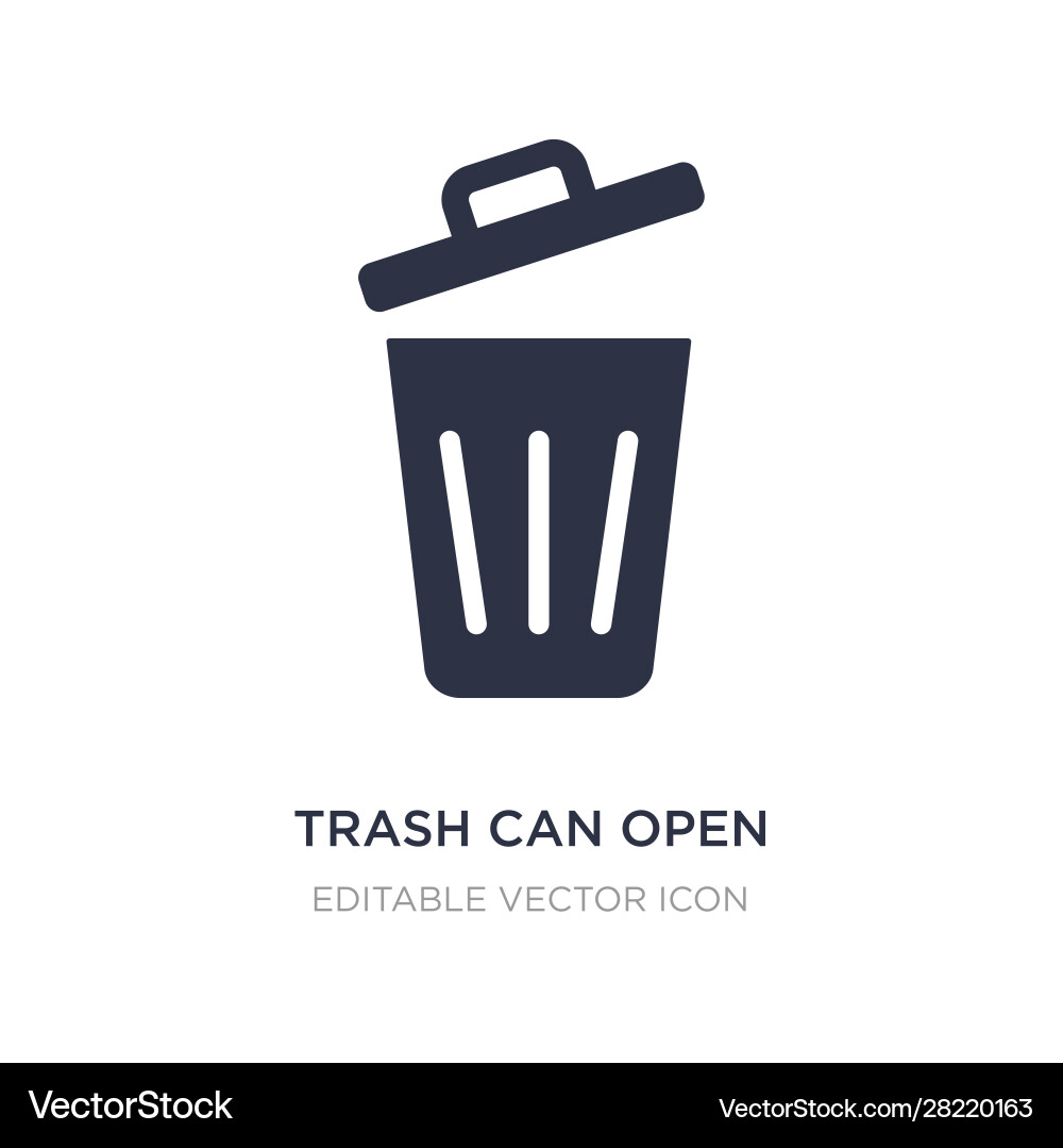 Trash can open icon on white background simple Trash can open icon on white background simple Vector Image