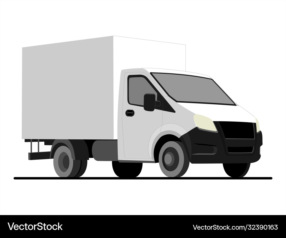 White lorry isolated on a background three Vector Image